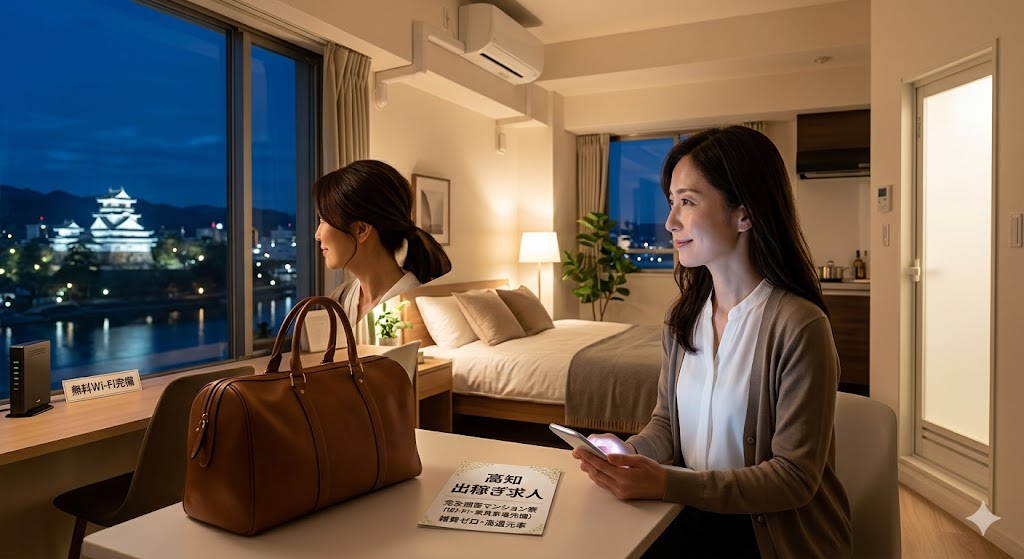 高知の出稼ぎ求人で用意される清潔な完全個室マンション寮の内装