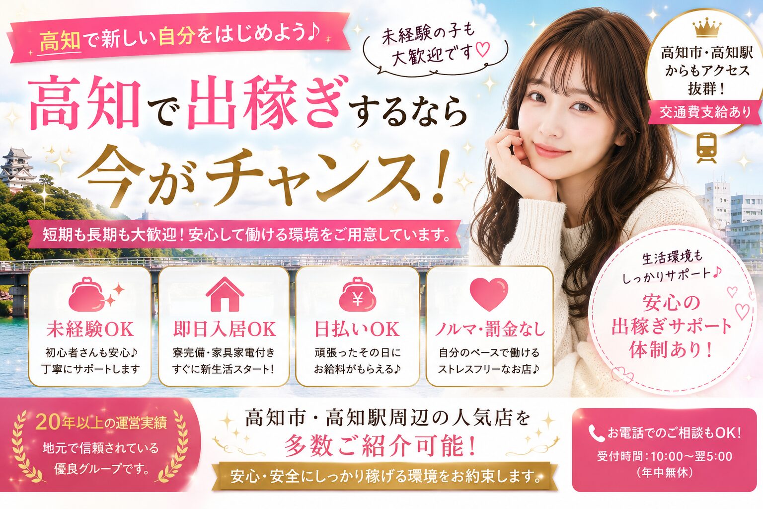 高知メンズエステ出稼ぎで未経験から活躍する20代〜40代女性のイメージ