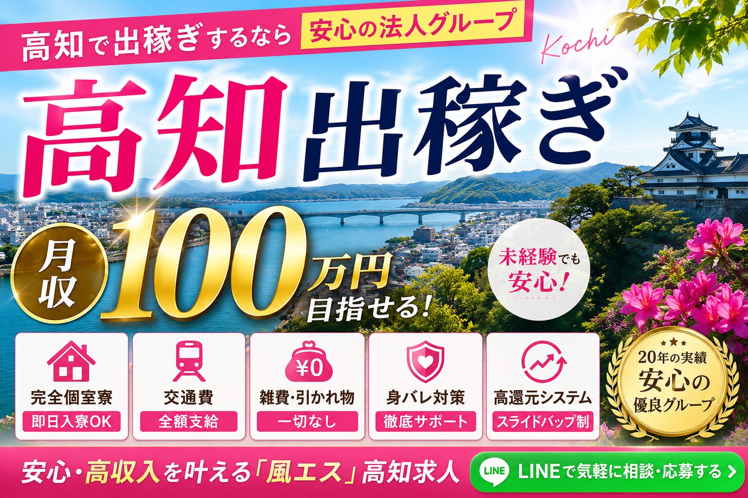 高知出稼ぎ求人|月収100万円を目指せる風エス高収入求人
